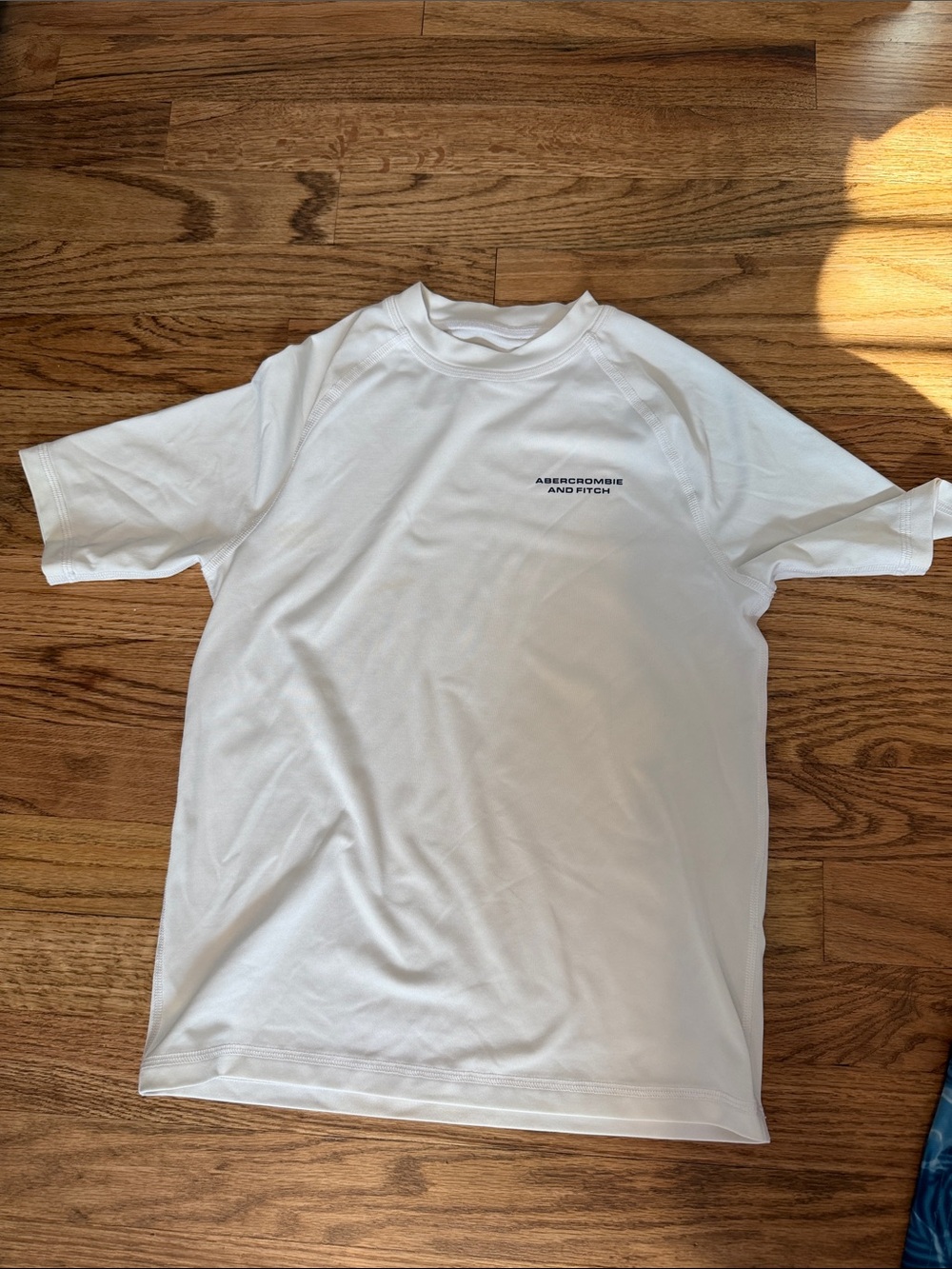 Abercrombie & Fitch boys swim White Short Sleeve Crew Tee with Subtle Chest Logo